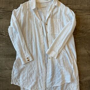 Anthropologie White Casual Button Down Shirt